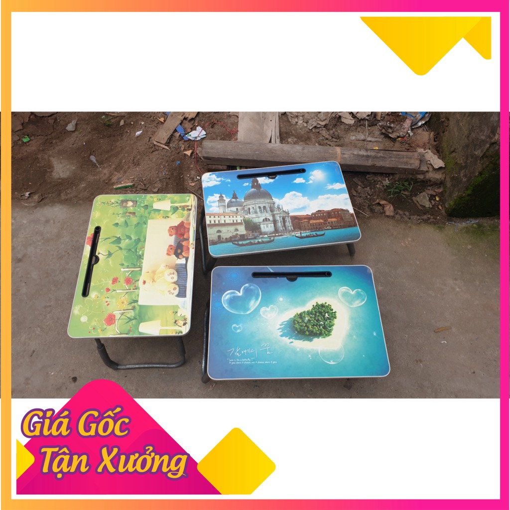 Bàn học gấp gọn thông minh có khe cắm ipad, bàn gấp mini