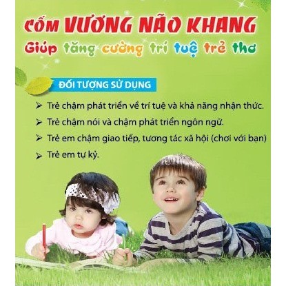 Cốm vương não khang - Phòng và hỗ trợ điều trị chậm nói, chậm giao tiếp ở trẻ em (Hộp 30 gói)