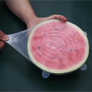Bộ 6 nắp đậy thức ăn bằng silicone dẻo trong suốt