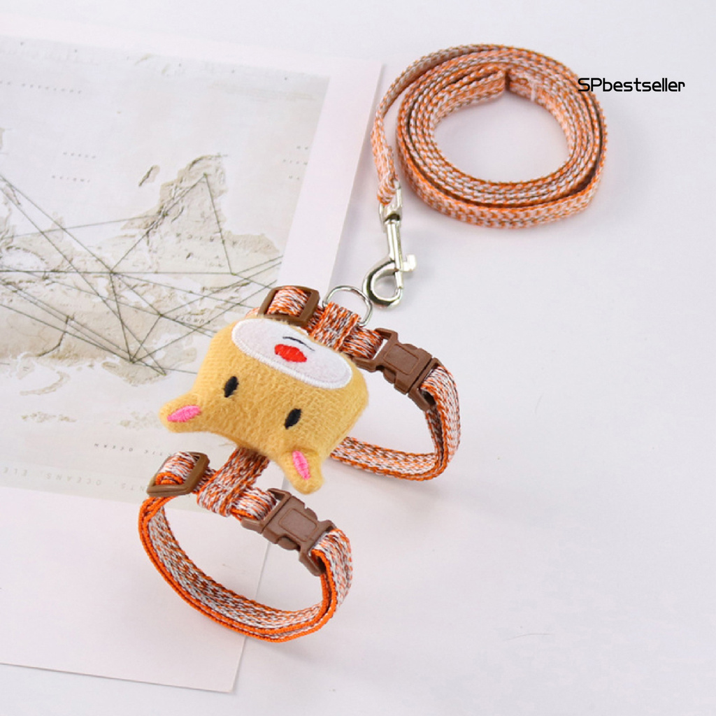 Dây đai dắt mèo thú cưng đi dạo họa tiết đáng yêu