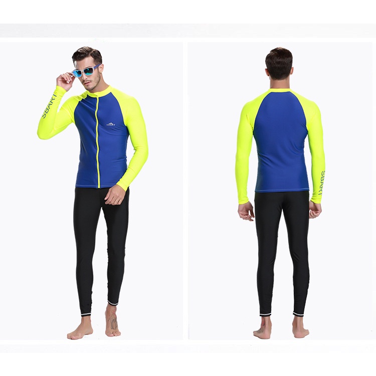 Áo bơi nam dài tay chống nắng, tia UV cao cấp co giãn có khóa thờI trang thể thao AN745