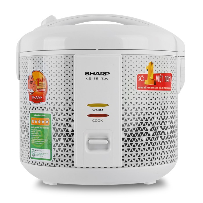 Nồi cơm điện nắp gài 1lit8 Sharp KS-181 TJV