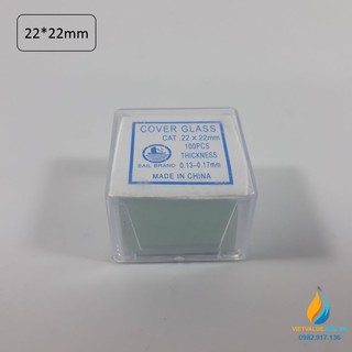 Lam kính Lamen, kích thước 20mm*20mm, hộp 100 miếng, lam kính cho kính hiển vi quan sát