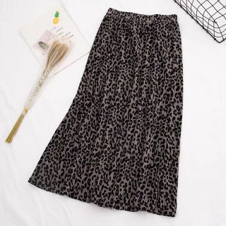 chân váy da beo dáng dài  xếp ly