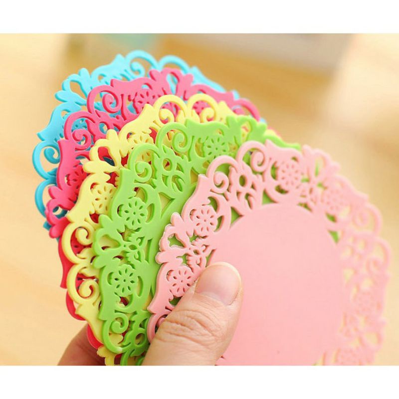 Miếng lót ly hoa văn 9cm