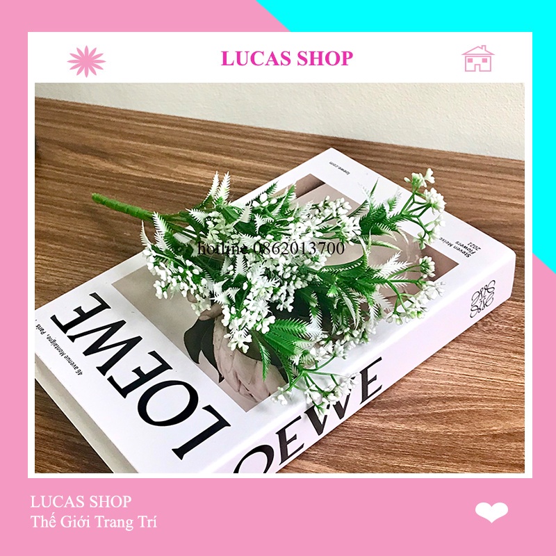 Cành Giả- Cành Điểm Hạt Gạo 32cm 7 Nhánh Trang Trí Nhà Cửa, Decor Lọ Hoa Siêu Xinh