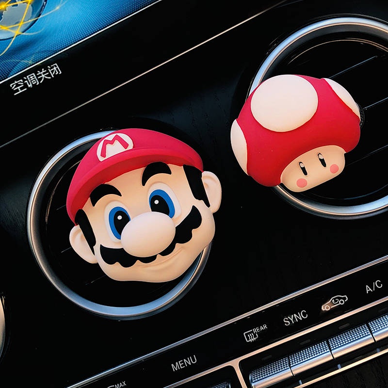 Car Aromatherapy Cute Mario Fragrant Stone Car Air Conditioning Air Outlet Car Perfume Decoration All Products Female car accessories aV2G