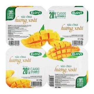 Sữa chua Elovi Thùng 48 Hộp x 70g, Date mới hàng ngày, Có 3 vị Xoài, Dâu, Sữa chua Trắng và MIX Nhiều vị. HSD 45 ngày.