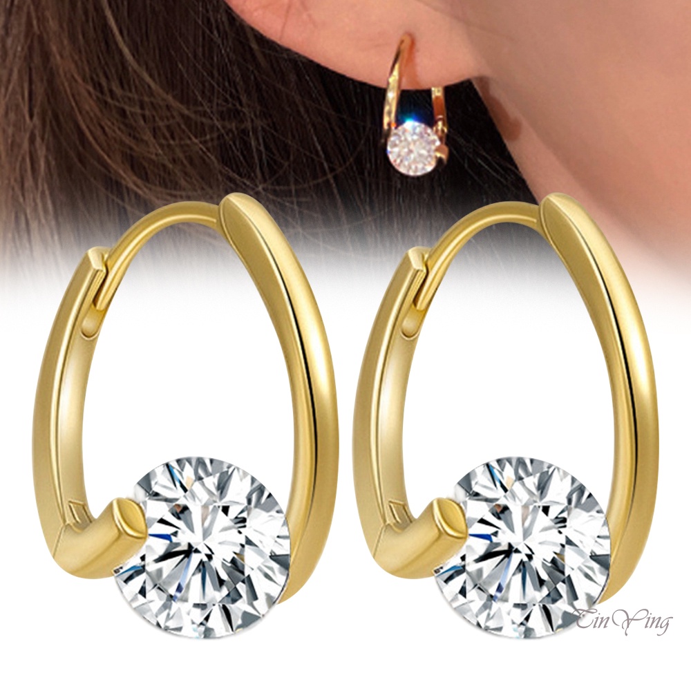 GETNOIVAS Đôi Khuyên Tai Đính Đá Zircon Sang Trọng Thời Trang Cho Nữ