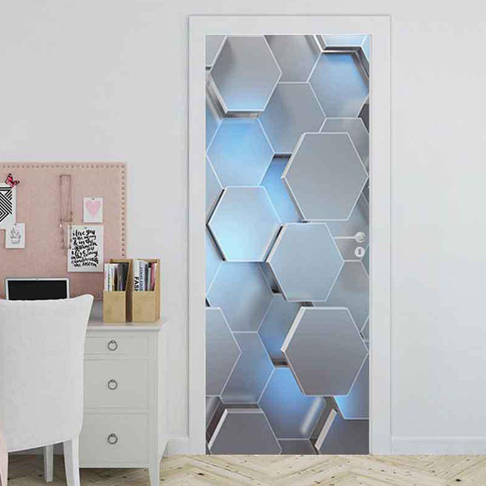 WTTLE Sticker Dán Cửa Họa Tiết Hình Học Dùng Trang Trí Phòng Khách