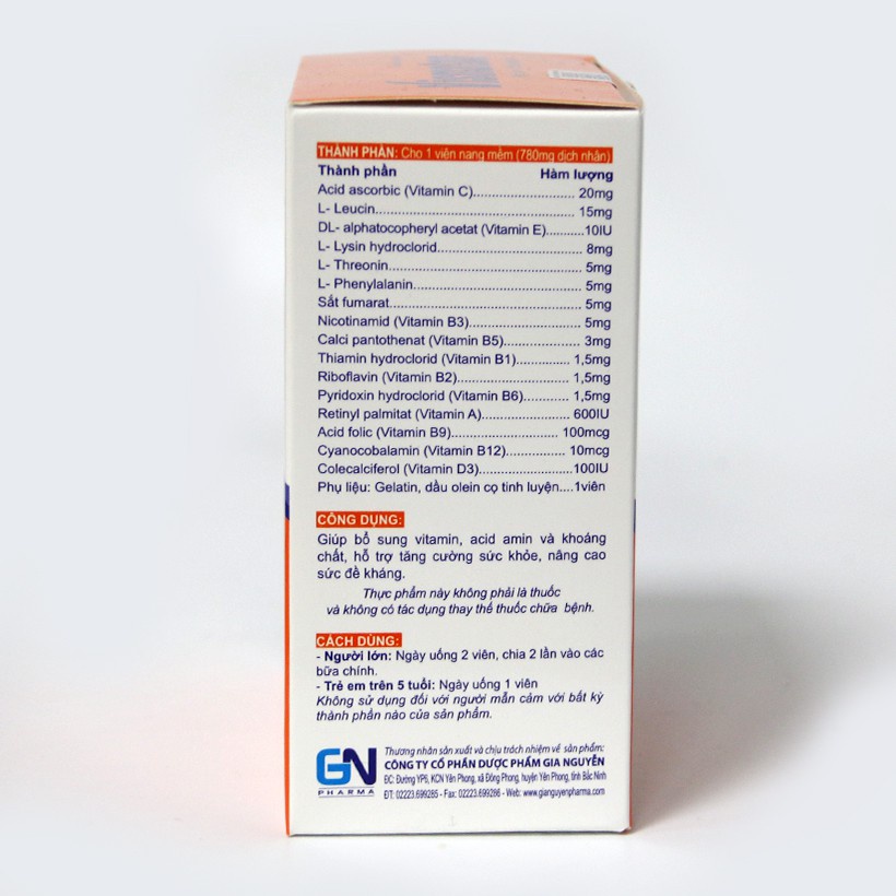 Vismaton- Bổ sung các chất Vitamin, Acid amin và khoáng chất (Hộp 5 vỉ x 10 viên nang mềm)