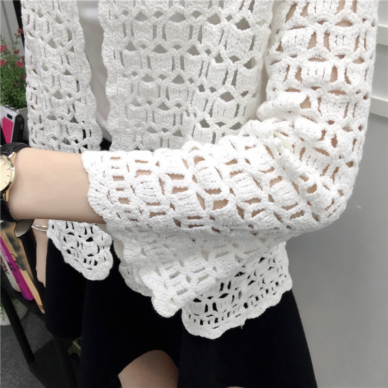 Áo khoác cardigan dệt kim mỏng dáng rộng thiết kế lỗ nhỏ thời trang xinh xắn cho nữ
 | BigBuy360 - bigbuy360.vn