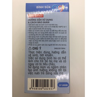 Bình Sữa Agi Premium 60ml - Size S ( 0-3 tháng) - cổ hẹp