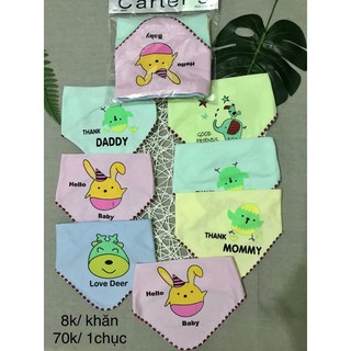 yếm cotton có 2 cúc cài cho bé yêu siêu mềm dày dặn nhiều màu sắc ,họa tiết ngộ nghĩnh đáng yêu