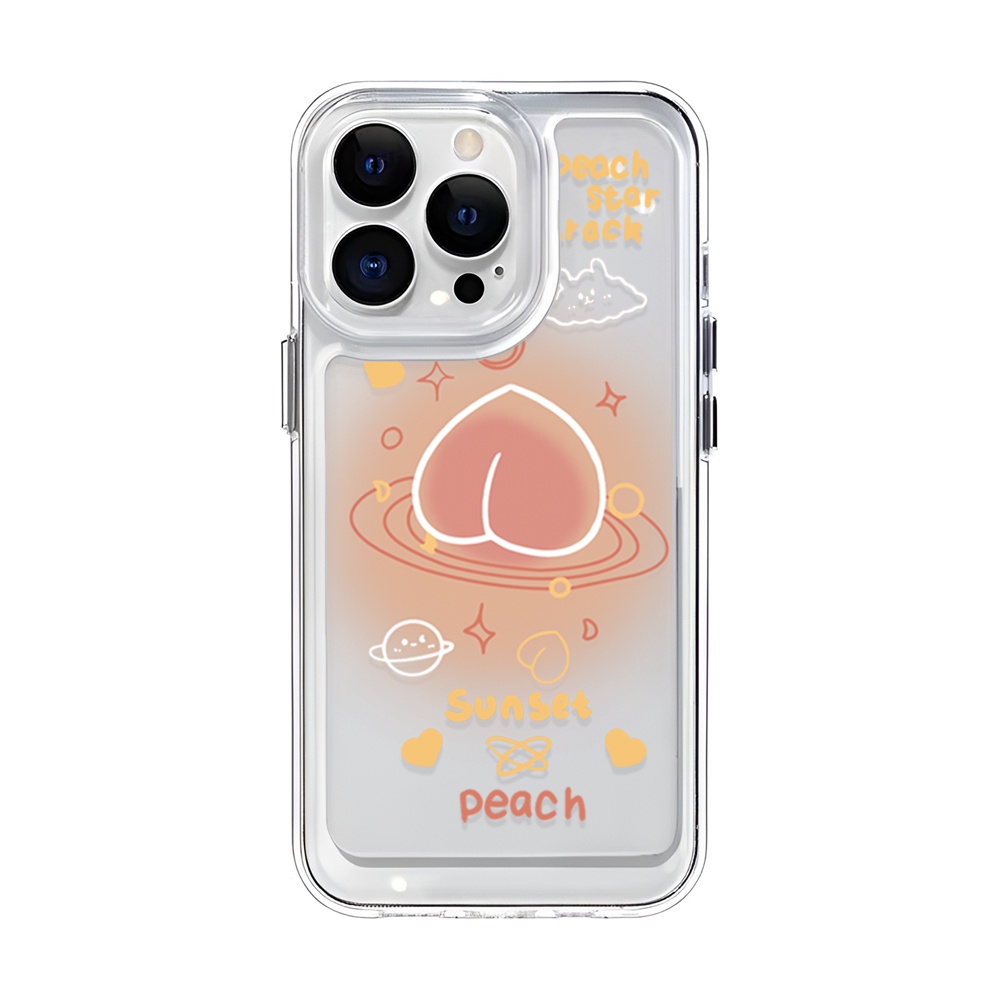 Ốp Điện Thoại Trong Suốt In Hình Quả Đào Cho iphone 14ProMax 14Plus 13 11 12 7Plus X XR