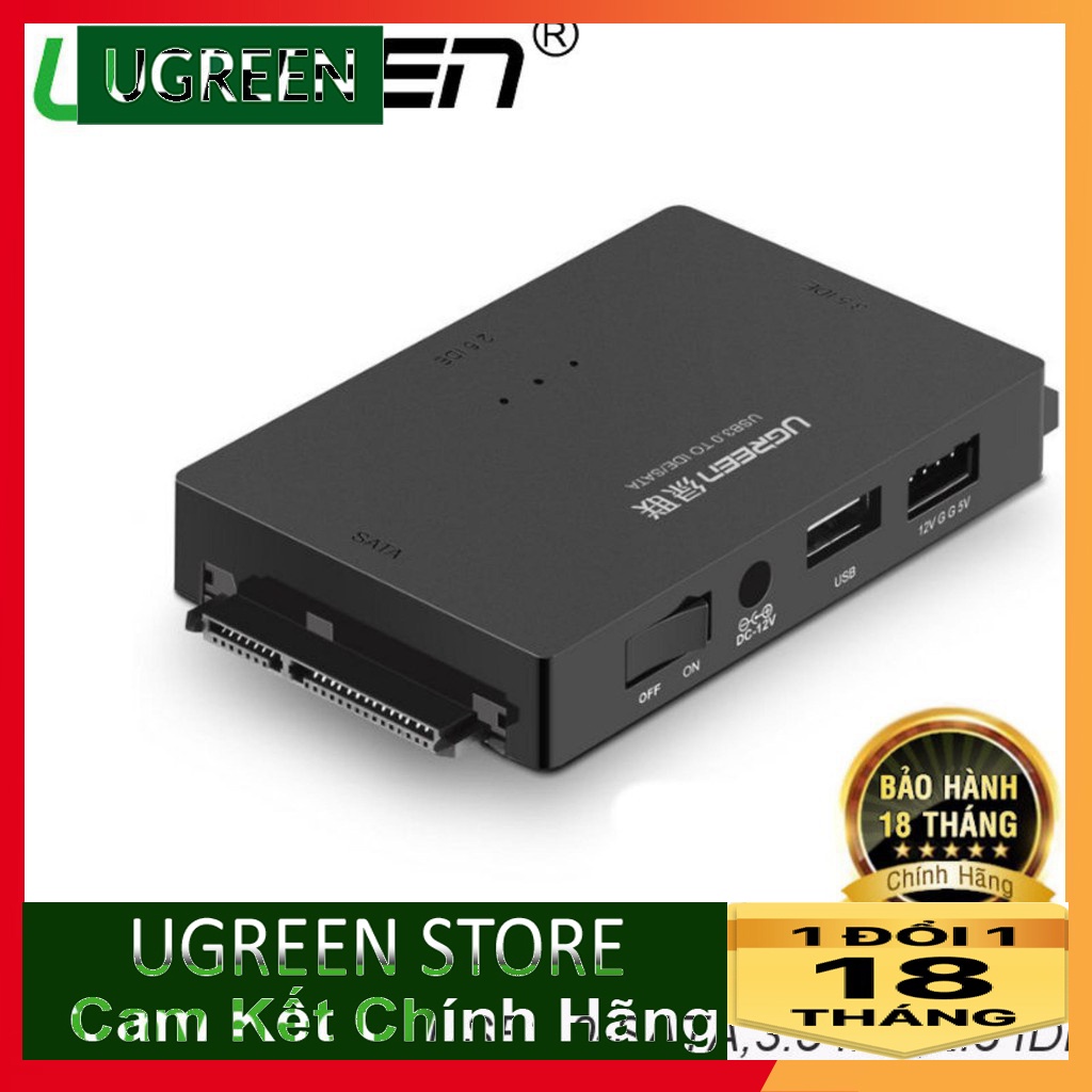 Bộ chuyển đổi USB 3.0 to SATA/IDE Ugreen 30353 US160 Đầu đọc ổ cứng cao cấp Chính hãng
