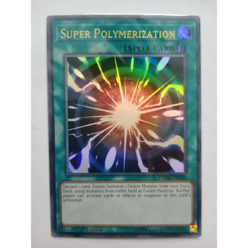 Thẻ hình đồ chơi yugioh super polymerization mã mago