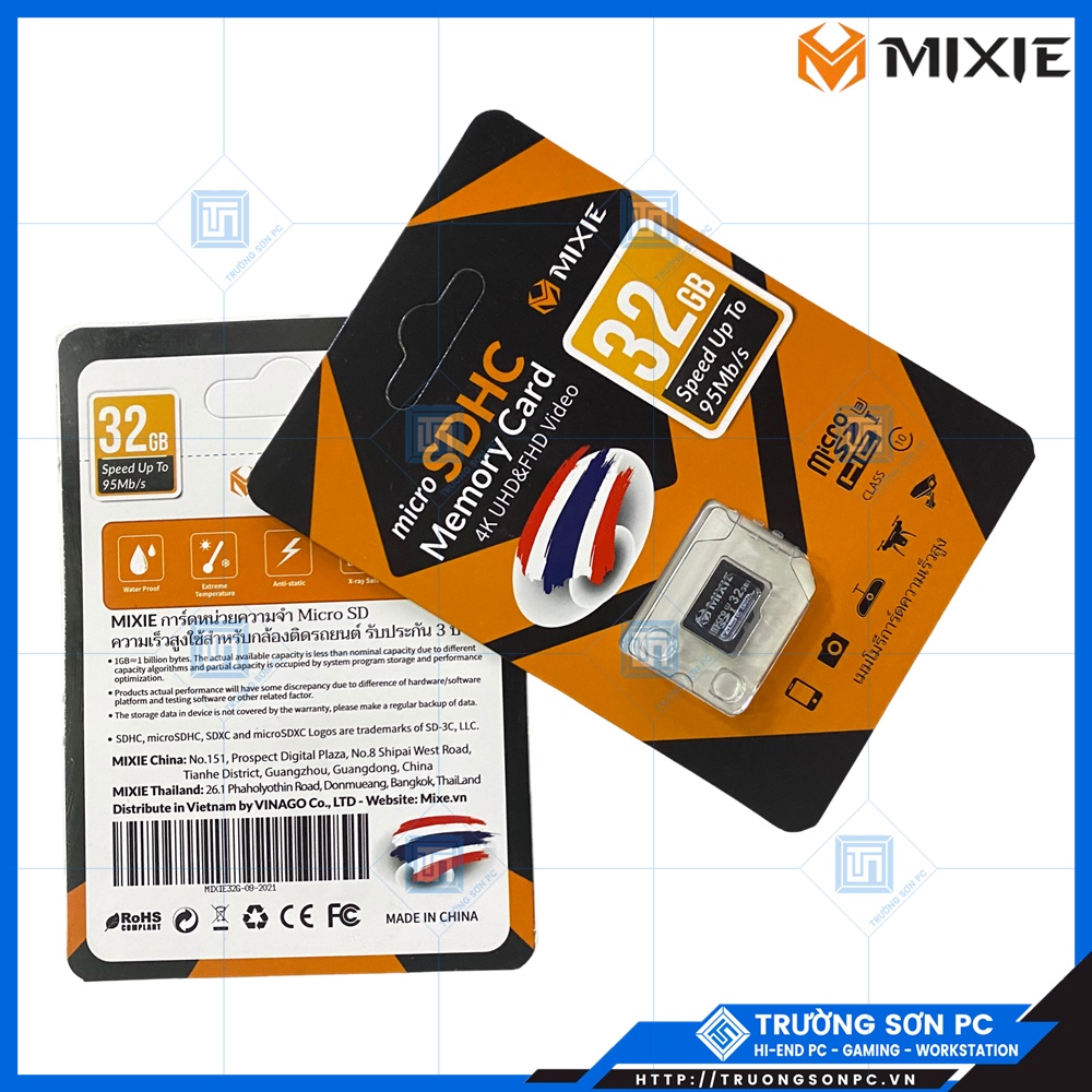 Thẻ Nhớ MIXIE 32GB Strontium Micro SDHC Memory Card 4K UHD&amp;FHD Video Class 10 | Speed Up To 95Mb/s