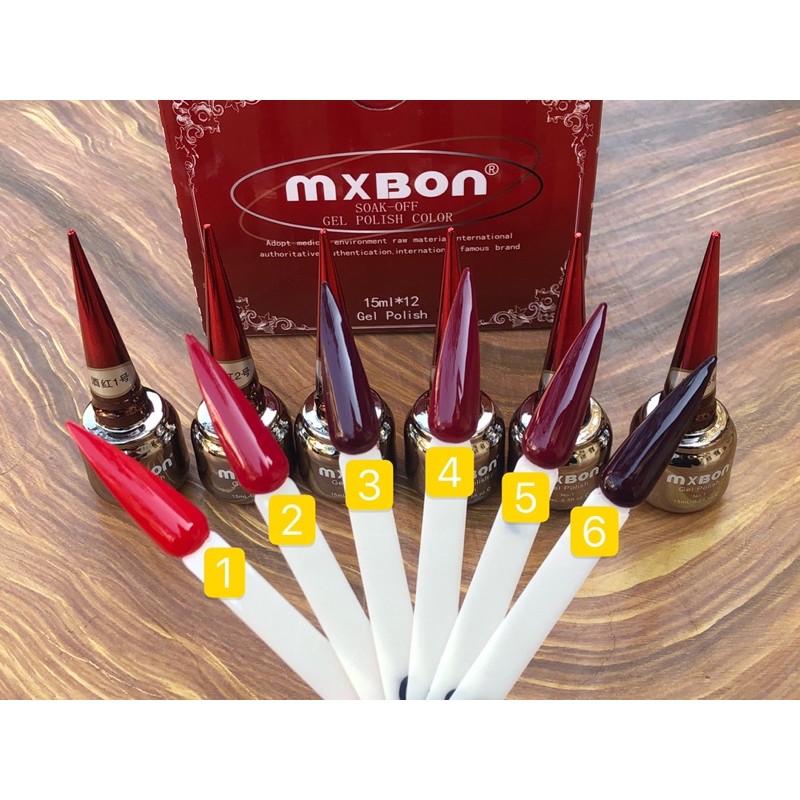 Sơn gel đỏ mxbon lẻ màu chai 15ml