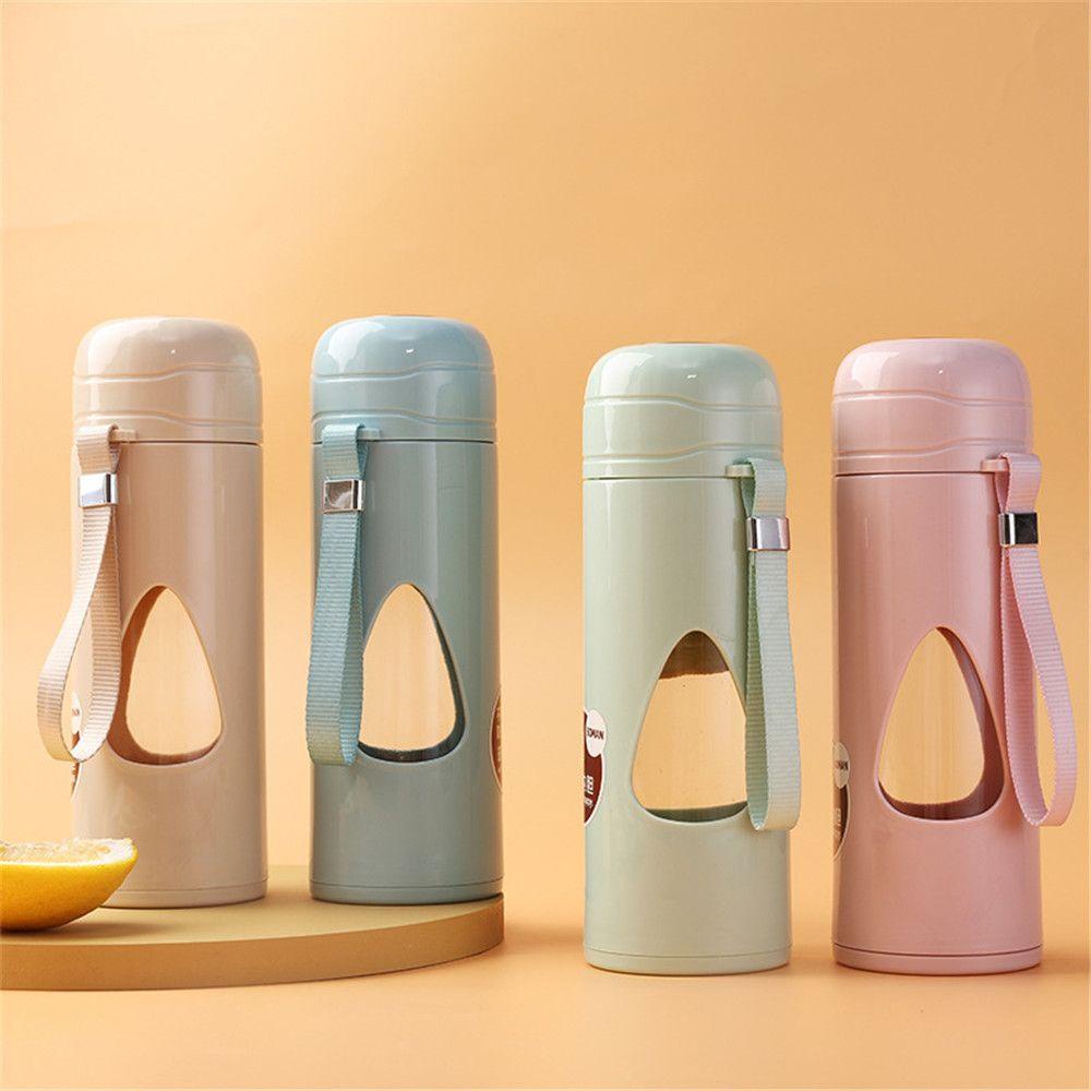 Bình Nước Thủy Tinh 500ml Hình Giọt Nước Chống Bỏng Chống Rơi Vỡ Tiện Dụng Mang Theo Du Lịch