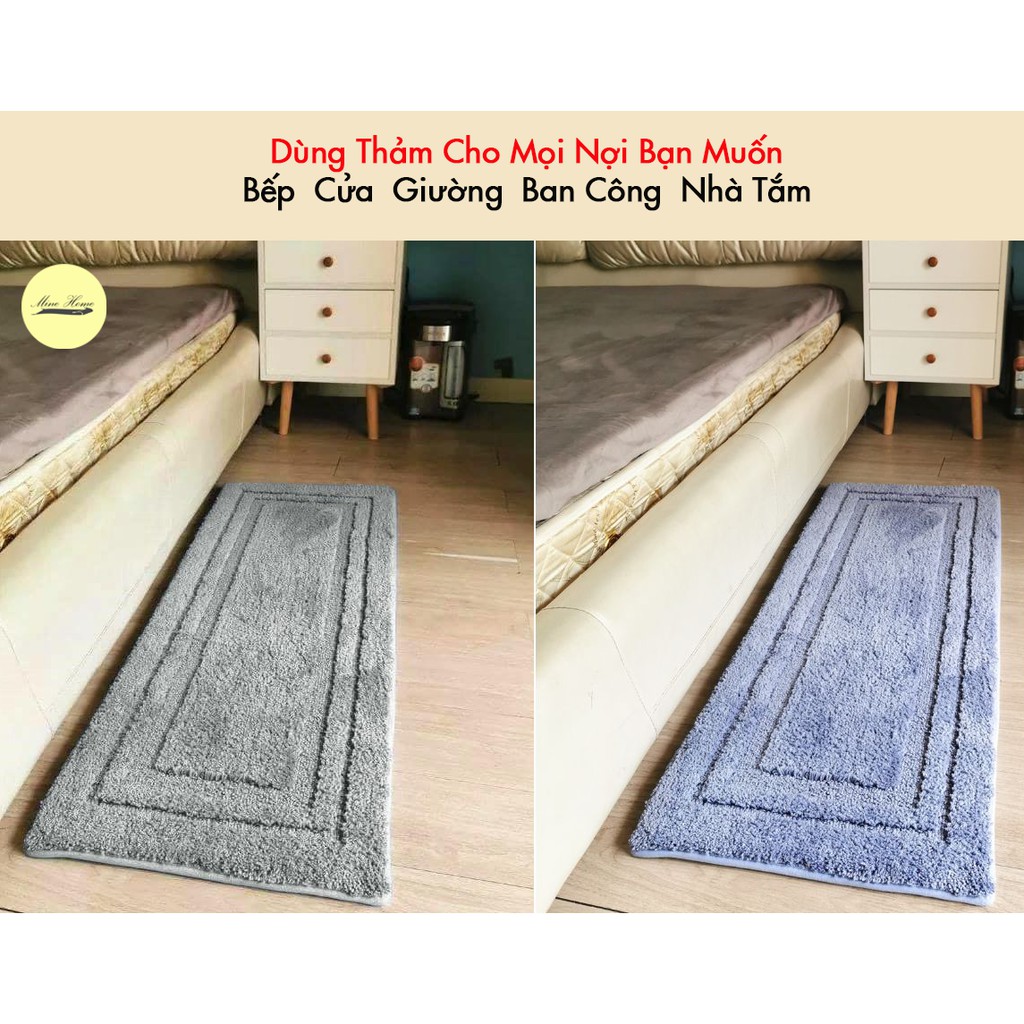 Thảm lau chân trải sàn trang trí Minehome chùi chân chống trơn trượt thấm nước 2 kích thước dài 40x60 và 45x120cm