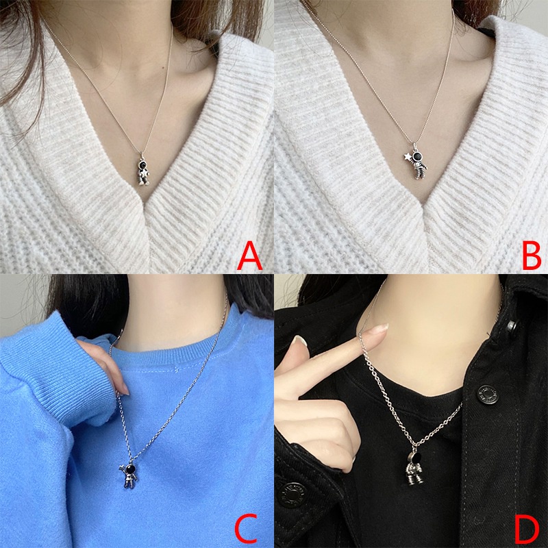 Vòng cổ Thép Titan Mặt Hình Phi Hành Gia Và Ngôi Sao