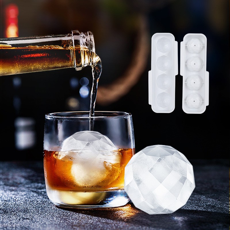 Tủ lạnh gia đình có khuôn đá tròn có nắp đậy, thiết bị làm đá lạnh bia rượu whisky hình tròn