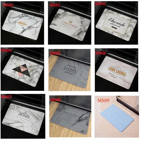 [ SIÊU THẤM HÚT] THẢM ĐÁ LAU CHÂN HOA VĂN SANG TRỌNG KÍCH THƯỚC 39x60x0.9cm