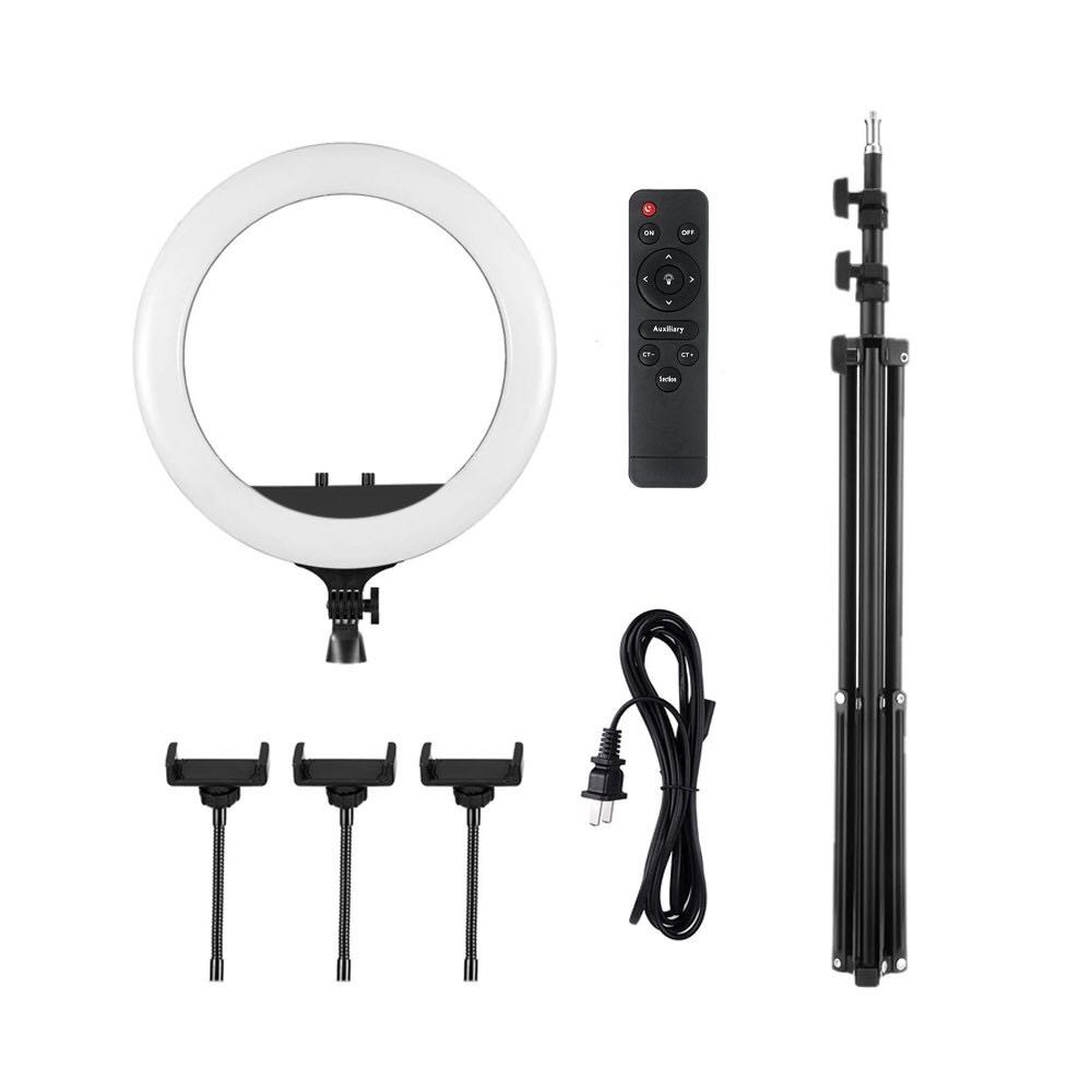 Đèn Led Livestream 55CM 80W RL-21 loại xịn có remote và giá đỡ điện thoại, đèn livestream quay tiktok chụp ảnh