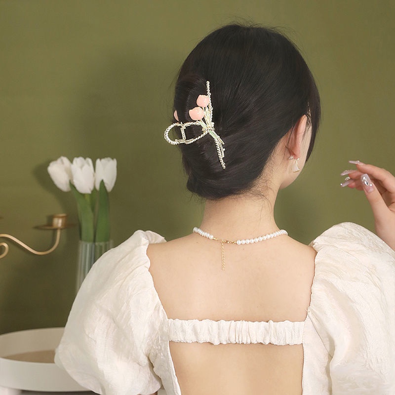 Kẹp Tóc Hình Cá Mập Bằng Kim Loại 2022 Kích Thước Lớn Phong Cách Mới Cho Nữ