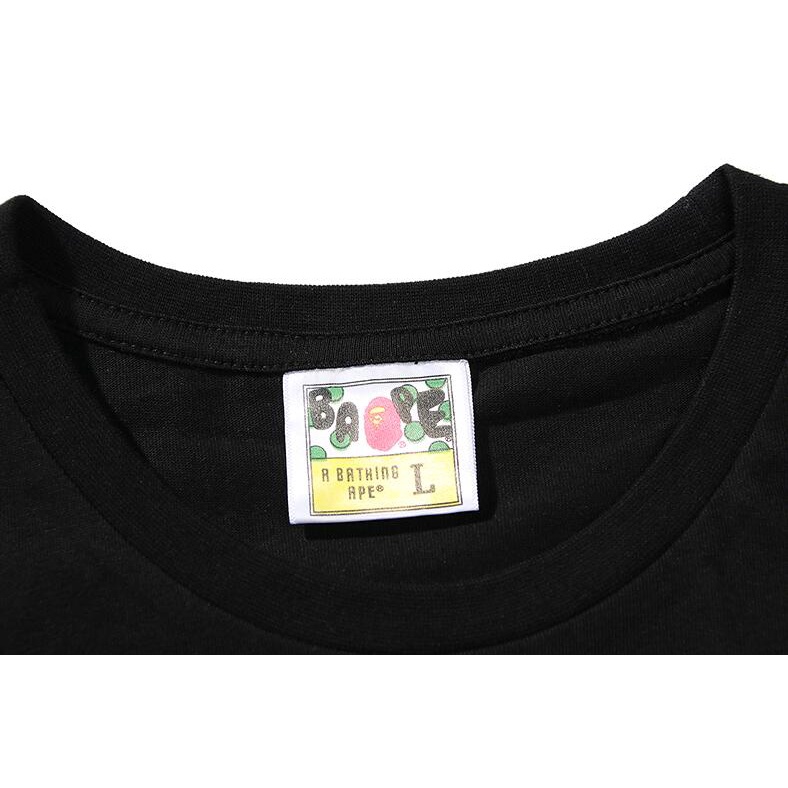 Áo thun cotton tay ngắn in hình BAPE sành điệu