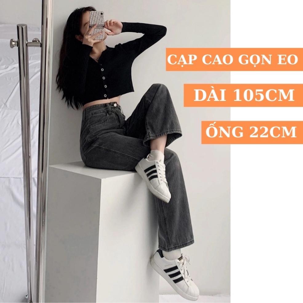 Quần Jean Nữ Lưng Cao Ống Rộng Dáng Suông Dài Qua Chân Kiểu Túi Truyền Thống Đơn Giãn Dễ Phối Áo Croptop | BigBuy360 - bigbuy360.vn