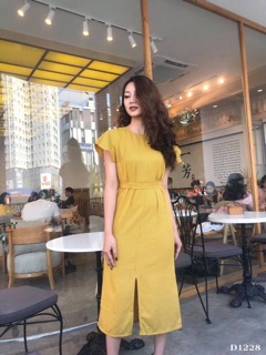 Đầm midi caro cánh tiên