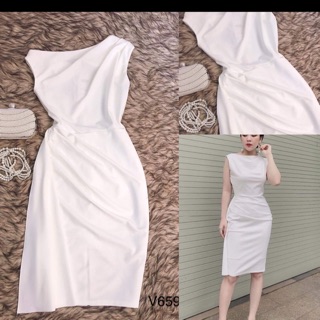 Đầm body trắng vải umi nhật