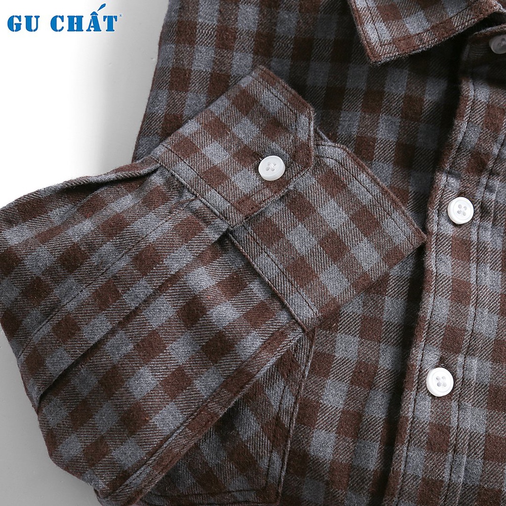 Áo Sơ Mi Nam Caro Tay Dài GU CHẤT, Chất Cotton Mềm Mịn. GUSM37