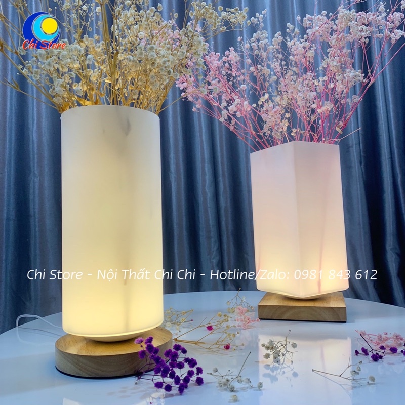 Đèn Ngủ Để Bàn Đế Gỗ Vàng Cao Cấp, Đèn Ngủ Gỗ Để Đầu Giường, Decor Trang Trí Hiện Đại