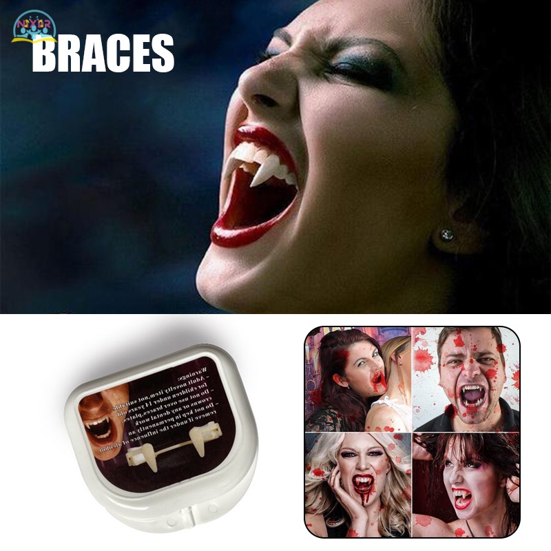 NR Telescopic Teeth Fangs Braces Halloween Party Cosplay  Prop Decoration for Halloween Costume Party Favors