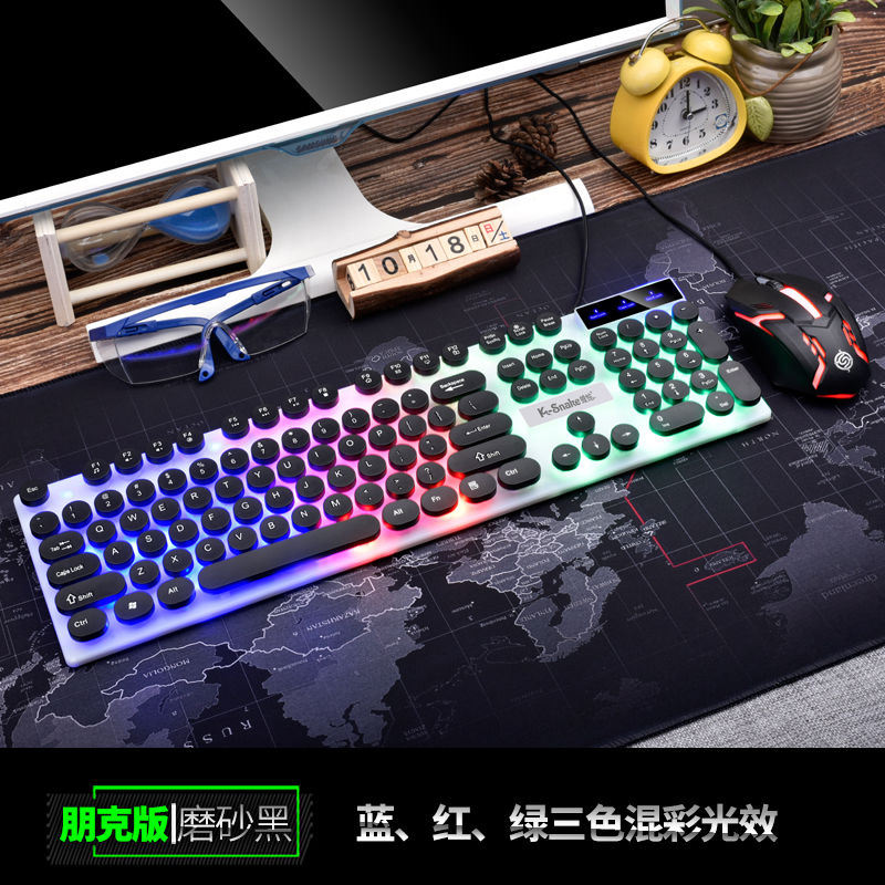 Bộ Chuột Và Bàn Phím Cơ Chơi Game Có Dây Phong Cách Punk Cho Laptop Notebook | BigBuy360 - bigbuy360.vn