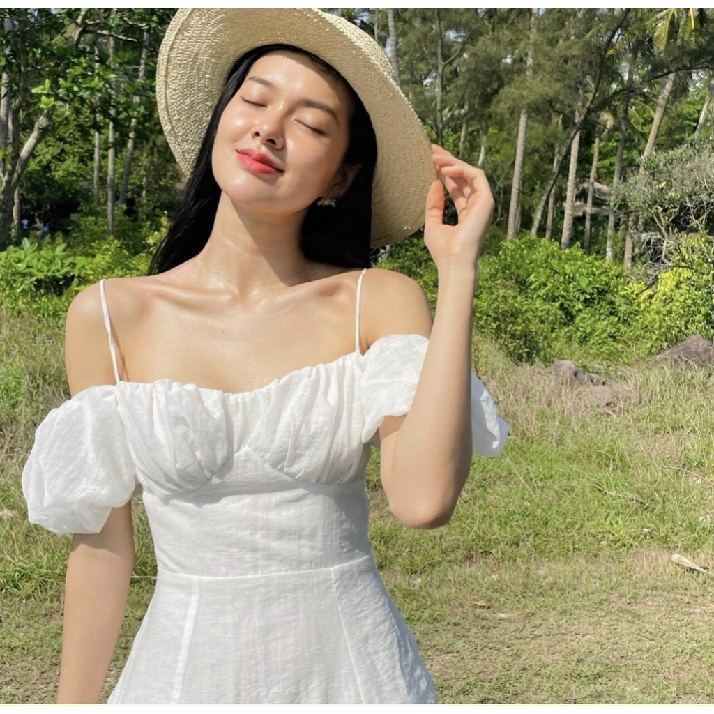 ĐẦM TRẮNG 2S RỚT VAI TAY PHỒNG ĐUÔI CÁ
