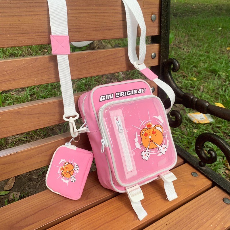 Túi chéo ss1 Bin original hồng pastel | BigBuy360 - bigbuy360.vn