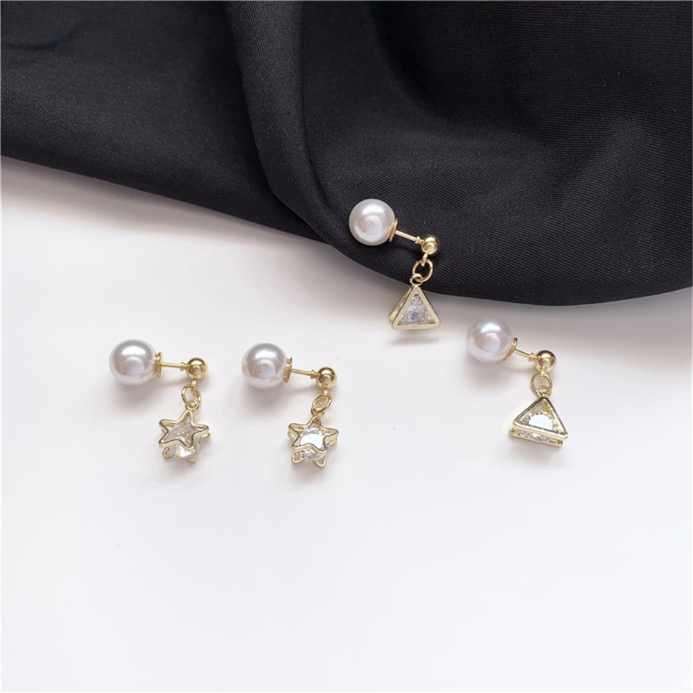 Hoa Tai Dáng Dài Mặt Hình Tam Giác Phong Cách Hàn Quốc