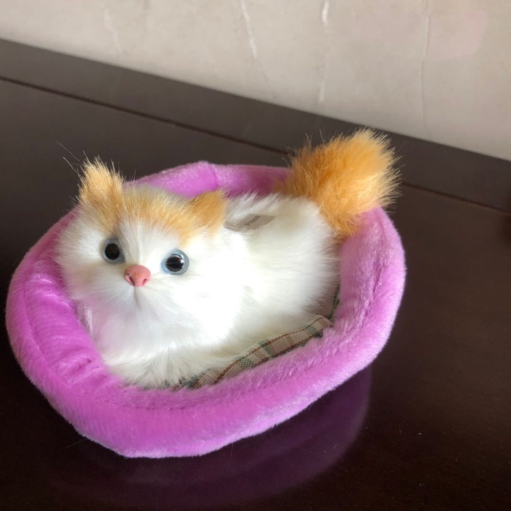 Đồ Chơi Mèo Nhồi Bông Nằm Ngủ Có Âm Thanh Trang Trí Nhà Cửa Xe Hơi