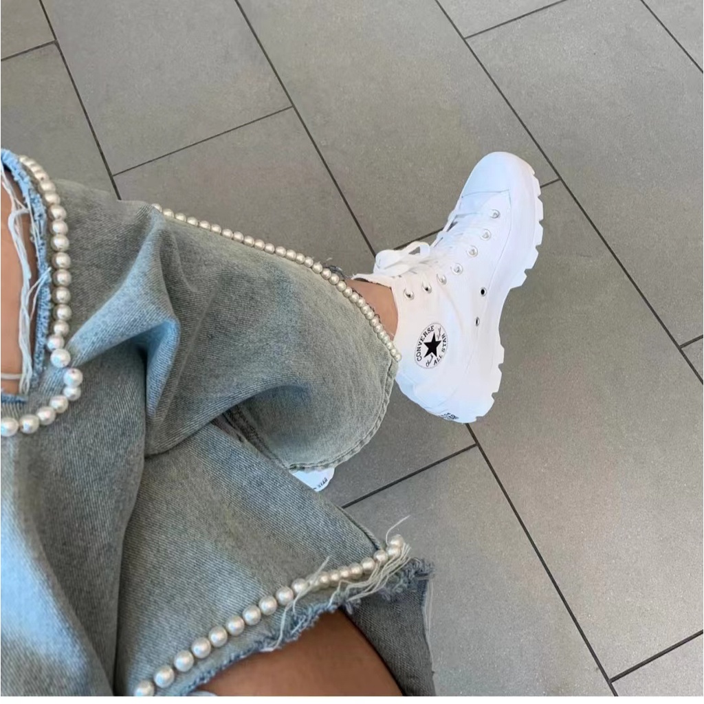 Converse all star Giày Thể Thao Cổ Cao Màu Trắng Dễ Phối Đồ Thời Trang Cho Nam Và Nữ-34