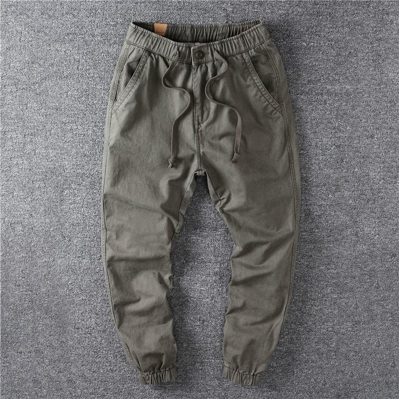 Quần Jogger kaki co giãn - Thiết kế khoá kéo lưng thun