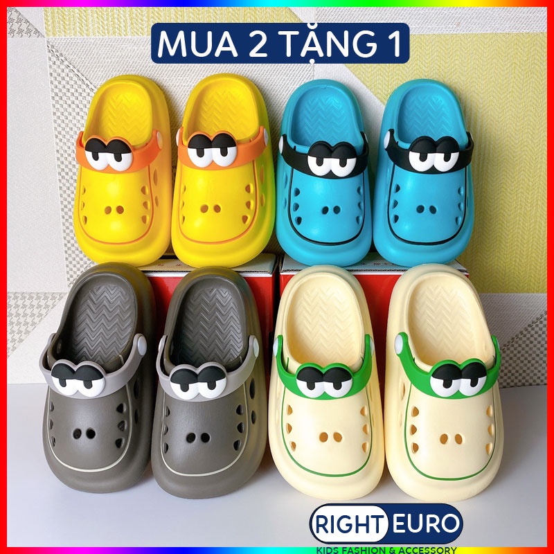 Sục Cross Cá Sấu Bé Trai Bé Gái Cheerful Mario Dép Trẻ Em QL-9907 Siêu Nhẹ Chống Trượt Chống Thấm Chính Hãng
