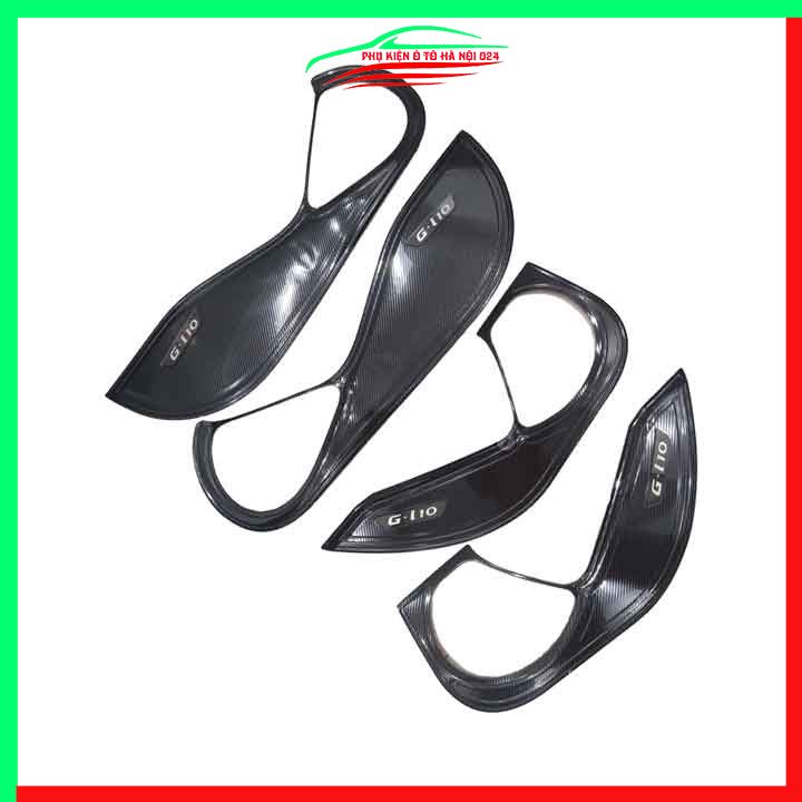 Bộ ốp tapli Hyundai I10 2021-2022 vân Cacbon chống xước va đập khi mở cửa và làm đẹp xe