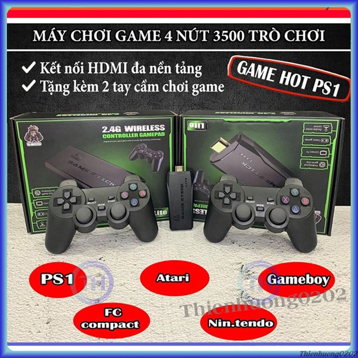 Máy chơi game 4 nút HDMI không dây 3500 trò chơi cổ điển PS1/Nitendo switch/FC Compact/FC
