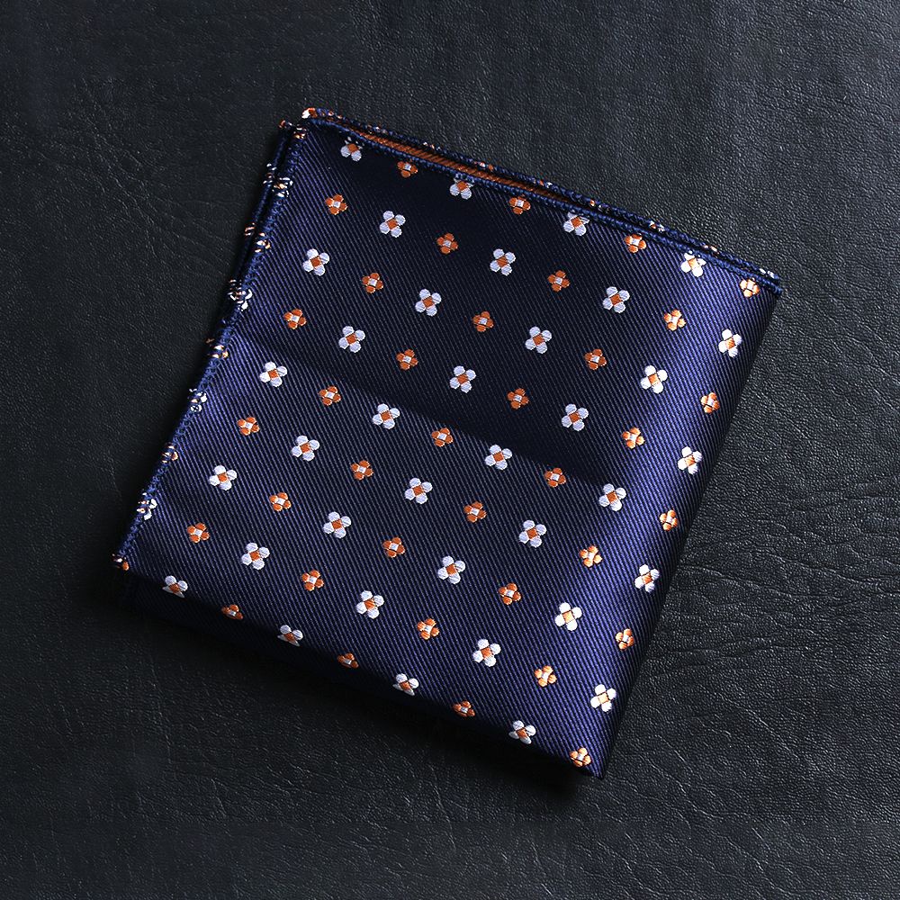 Khăn Tay Satin Thêu Hoa Thời Trang Cho Nam