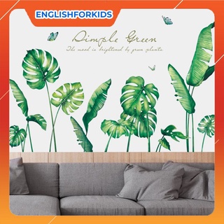 decal dán tường hàn quốc cao cấp cây lá xanh mới