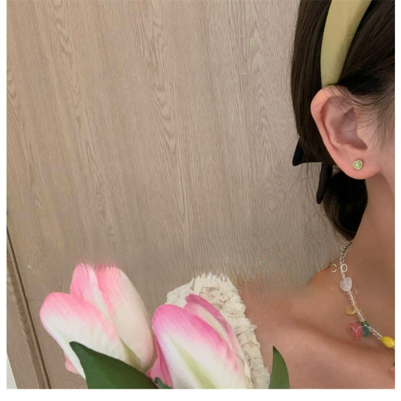 Set 6 Đôi Bông Tai Mạ Bạc Nhiều Màu Sắc Xinh Xắn Cho Nữ